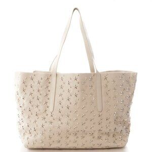Jimmy Choo Tote Bag Cream Color Leather Star Studded Purse